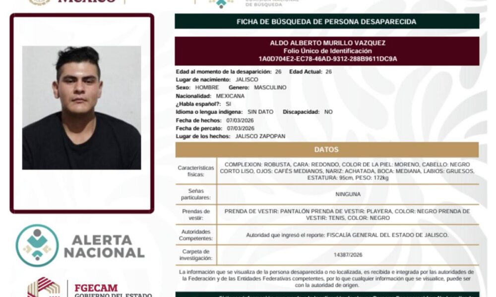 LA FISCALÍA GENERAL DEL ESTADO DE CAMPECHE SE SUMA A LAS ACCIONES DE BÚSQUEDA A NIVEL NACIONAL, EN COORDINACIÓN CON LA COMISIÓN NACIONAL DE BÚSQUEDA DE PERSONAS DESAPARECIDAS MÉXICO DIFUNDIENDO LAS