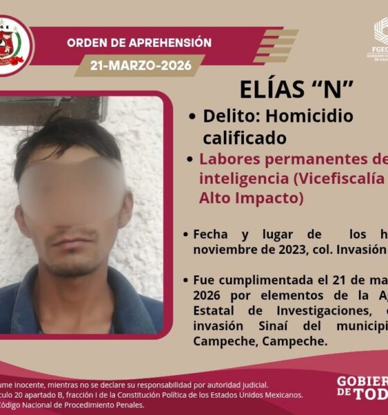 CUMPLIMIENTO DE ORDEN DE APREHENSIÓN POR HOMICIDIO CALIFICADO