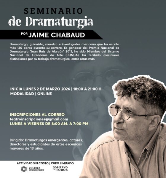JAIME CHABAUD IMPARTIRÁ SEMINARIO DE DRAMATURGIA EN LÍNEA