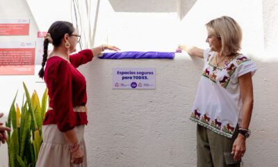 IMEC ENTREGA PLACA DE DISTINTIVO MORADO A LA SECONTEN EL COMBATE A LA VIOLENCIA HACIA LAS MUJERES