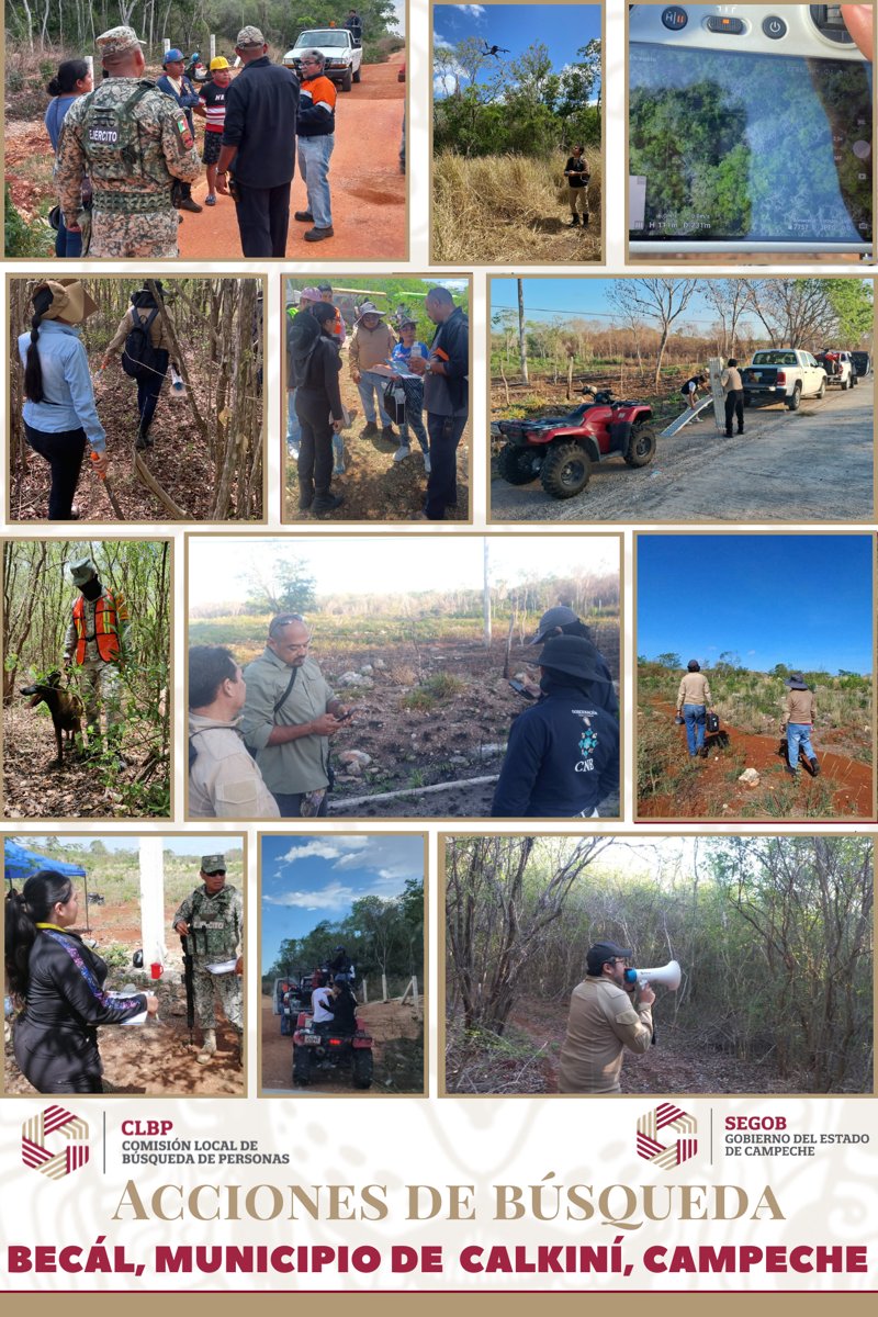 LA CLBP INTENSIFICA LABORES DE BÚSQUEDA EN EL POBLADO BECAL, MUNICIPIO DE CALKINÍ, PARA LOCALIZAR A PERSONA REPORTADA COMO DESAPARECIDA