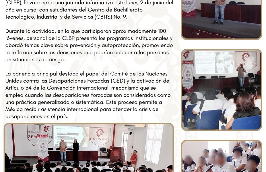 LA CLBP INVOLUCRA A JÓVENES EN LA VISIBILIZACIÓN DE LAS DESAPARICIONES