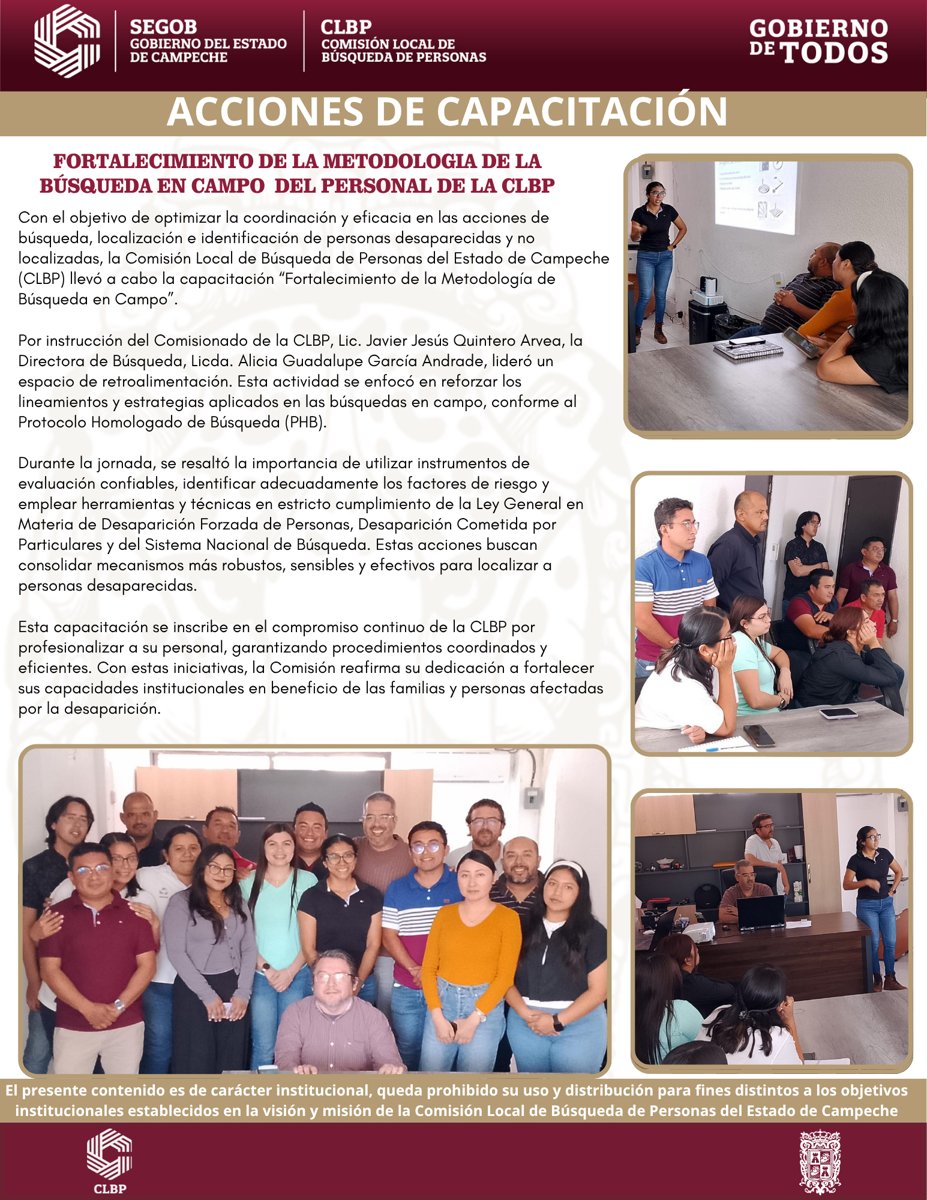 FORTALECIMIENTO DE LA METODOLOGÍA DE BÚSQUEDA EN CAMPO DE LA CLBP
