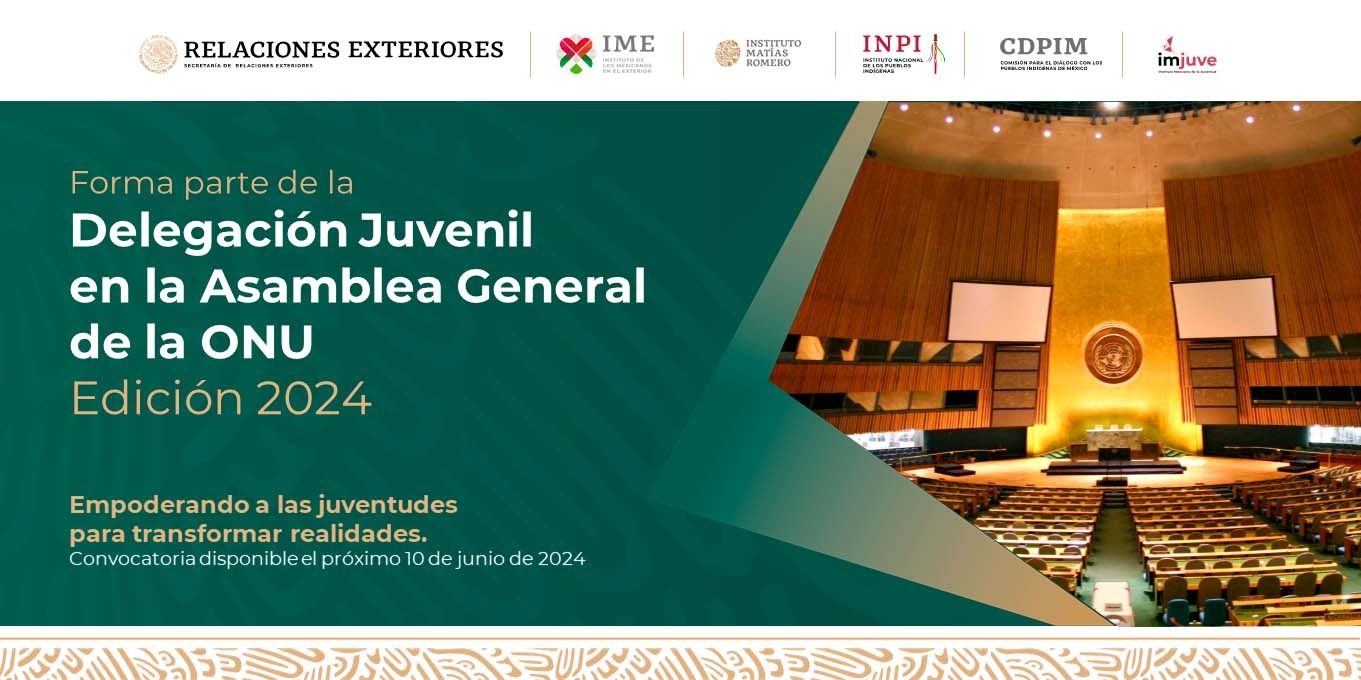 CONVOCATORIA PARA REPRESENTAR A LA JUVENTUDES MEXICANAS EN LA ASAMBLEA GENERAL DE LA ONU