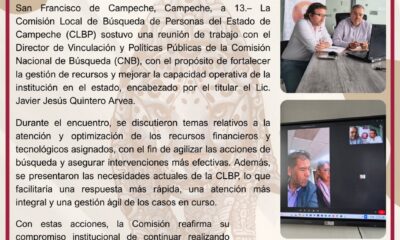 CLBP Y CNB FORTALECEN GESTIÓN DE RECURSOS PARA OPTIMIZAR ACCIONES DE BÚSQUEDA EN CAMPECHE CLBP Y CNB FORTALECEN GESTIÓN DE RECURSOS PARA OPTIMIZAR ACCIONES DE BÚSQUEDA EN CAMPECHE