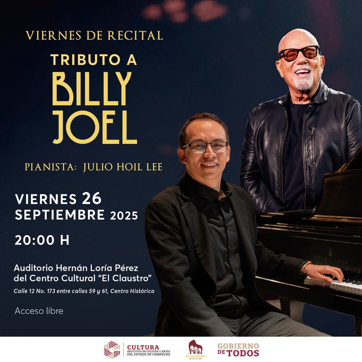 VIERNES DE RECITAL PRESENTA TRIBUTO A BILLY JOEL