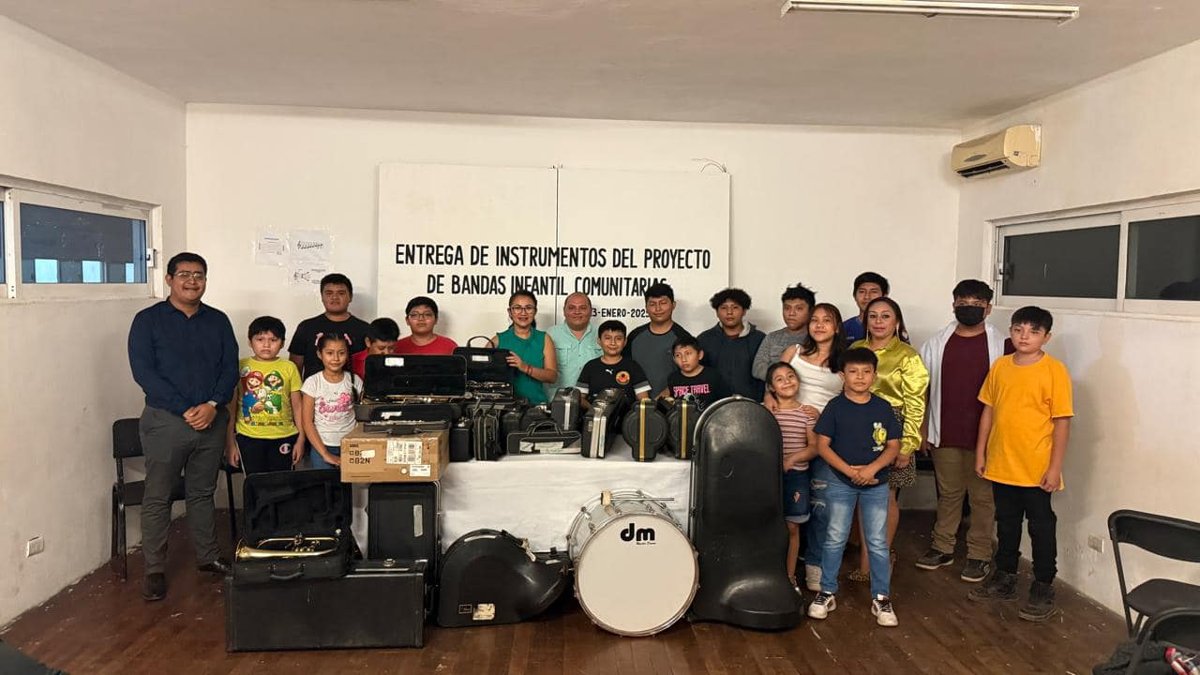 INSTITUTO DE CULTURA Y ARTES DE CAMPECHE FORTALECE PROYECTO DE BANDAS COMUNITARIAS CON ENTREGA DE INSTRUMENTOS MUSICALES EN TRES MUNICIPIOS