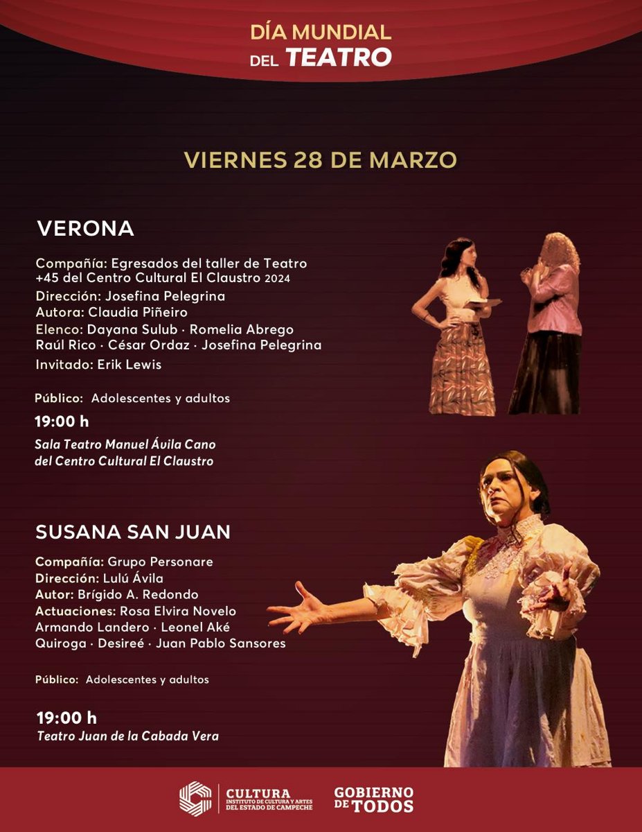 CELEBRARÁ CAMPECHE EL DÍA MUNDIAL DEL TEATRO CON GRANDES PROPUESTAS