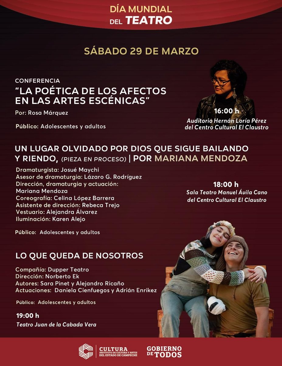 CELEBRARÁ CAMPECHE EL DÍA MUNDIAL DEL TEATRO CON GRANDES PROPUESTAS