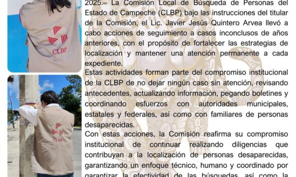 LA CLBP REALIZA ACCIONES DE SEGUIMIENTO A CASOS INCONCLUSOS DE AÑOS ANTERIORES
