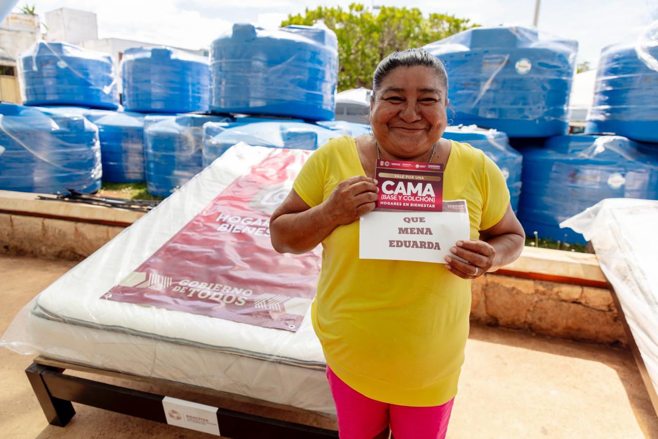 LA GOBERNADORA, LAYDA SANSORES SAN ROMAN, ENTREGÓ APOYOS, CISTERNAS, CAMAS Y COLCHONES POR MÁS DE $3.7 MILLONES A 556 FAMILIAS CAMPECHANAS