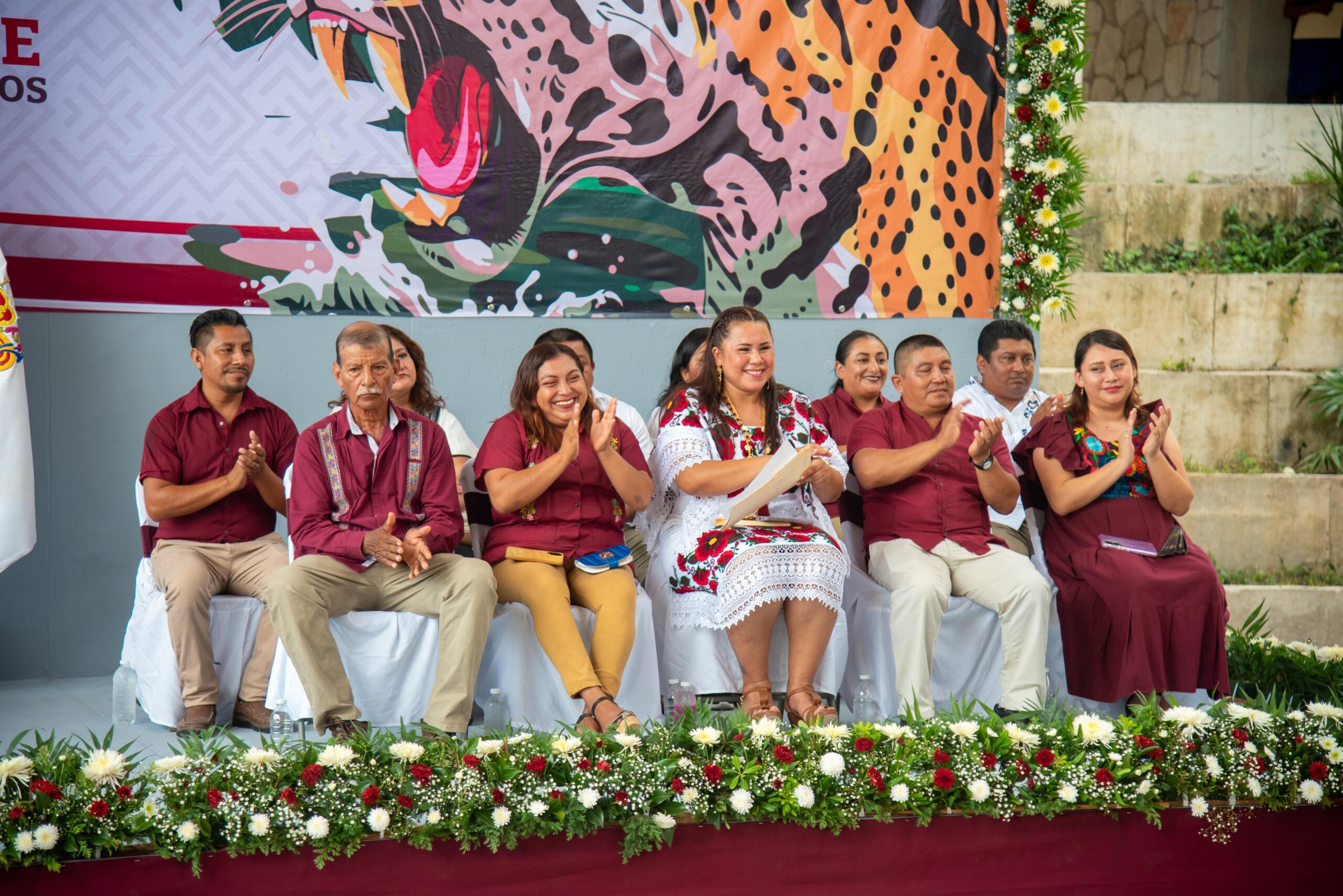 LA GOBERNADORA, LAYDA SANSORES SAN ROMÁN, ATESTIGUÓ EL TÉRCER INFORME Y CAMBIO DE GOBIERNO EN CALAKMUL