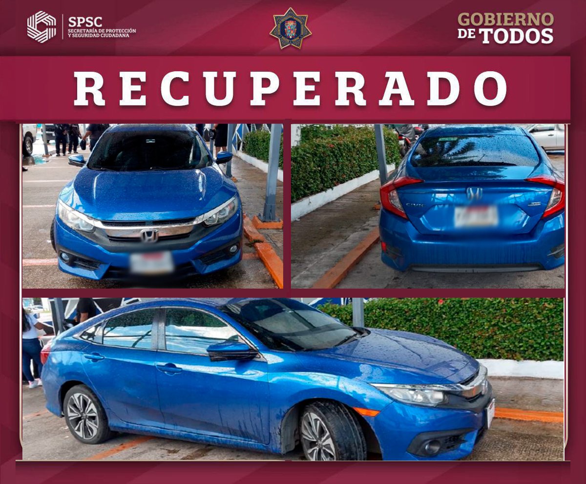 ASEGURAN VEHÍCULO CON REPORTE DE ROBO EN EL MUNICIPIO DE CARMEN