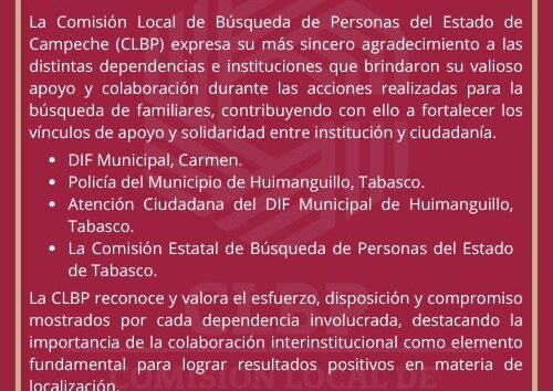 AGRADECIMIENTO DE COLABORACIÓN