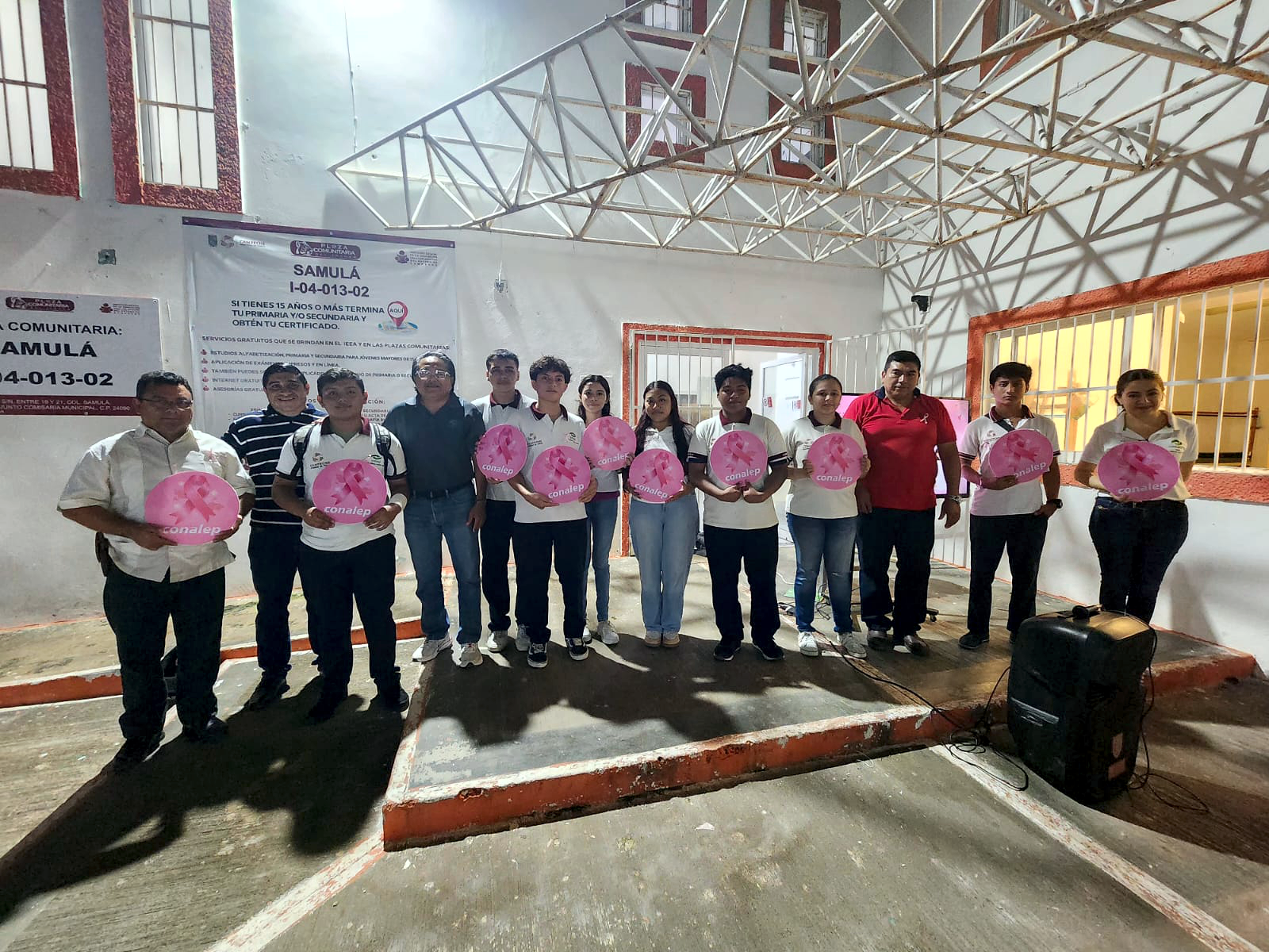 ALUMNOS CONALEP PLANTEL CAMPECHE BRINDAN SERVICIO EN COLONIA SAMULÁ ALUMNOS CAPACITAN EN COLONIA SAMULÁ SOBRE "PREVENCIÓN Y CANCÉR DE MAMA" BENEFICIO PARA COMUNIDAD DE SAMULÁ JUVENTUD ACTIVA, COMUNIDAD QUE PROGRESA