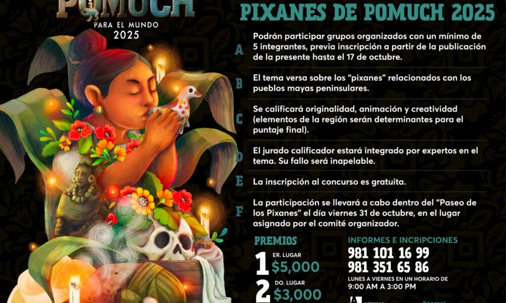 CONVOCAN A PARTICIPAR EN LAS ACTIVIDADES DEL FESTIVAL DE DÍA DE MUERTOS “POMUCH PARA EL MUNDO” 2025