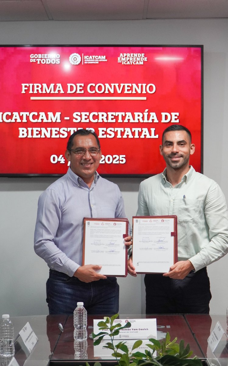BIENESTAR E ICATCAM FIRMAN CONVENIO DE COLABORACIÓN EN MATERIA DE CAPACITACIÓN PARA EL TRABAJO