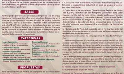 SE APROXIMA EL CIERRE DE LA CONVOCATORIA DEL PREMIO ESTATAL DE LA JUVENTUD 2024