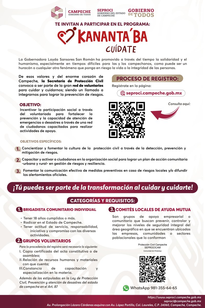 TE INVITAMOS A PARTICIPAR EN KANANTA´BA, UNA RED DE VOLUNTARIOS EN GESTIÓN DE RIESGOS Y ATENCIÓN DE EMERGENCIAS