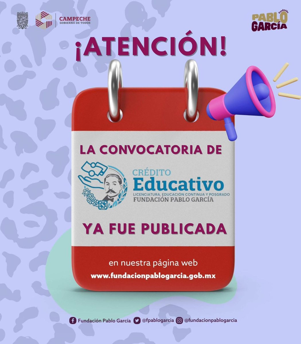 PUBLICADA LA CONVOCATORIA DE CRÉDITO EDUCATIVO DE LA FUNDACIÓN PABLO GARCÍA