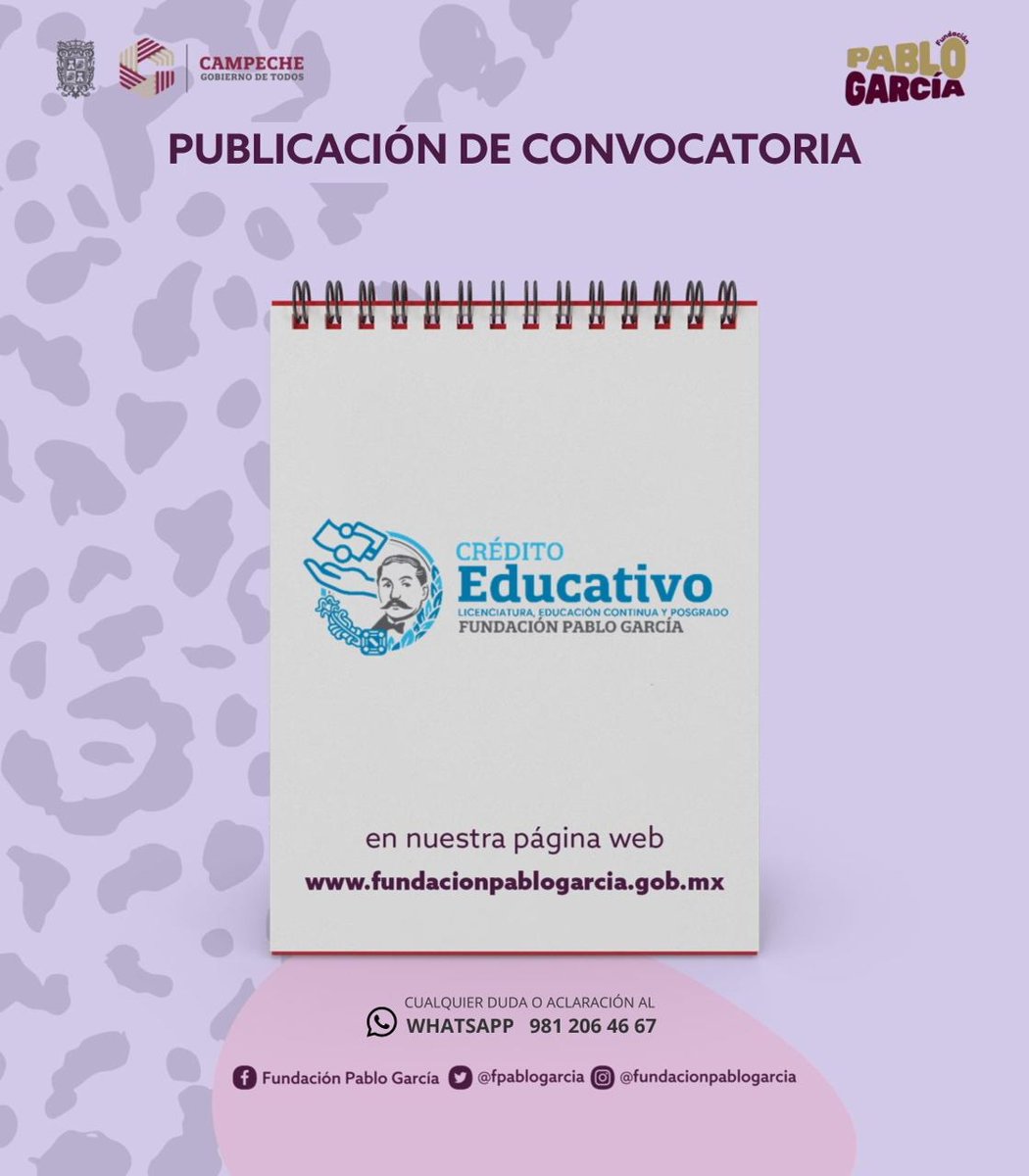Fundación Pablo García abre convocatoria de Crédito Educativo 2026