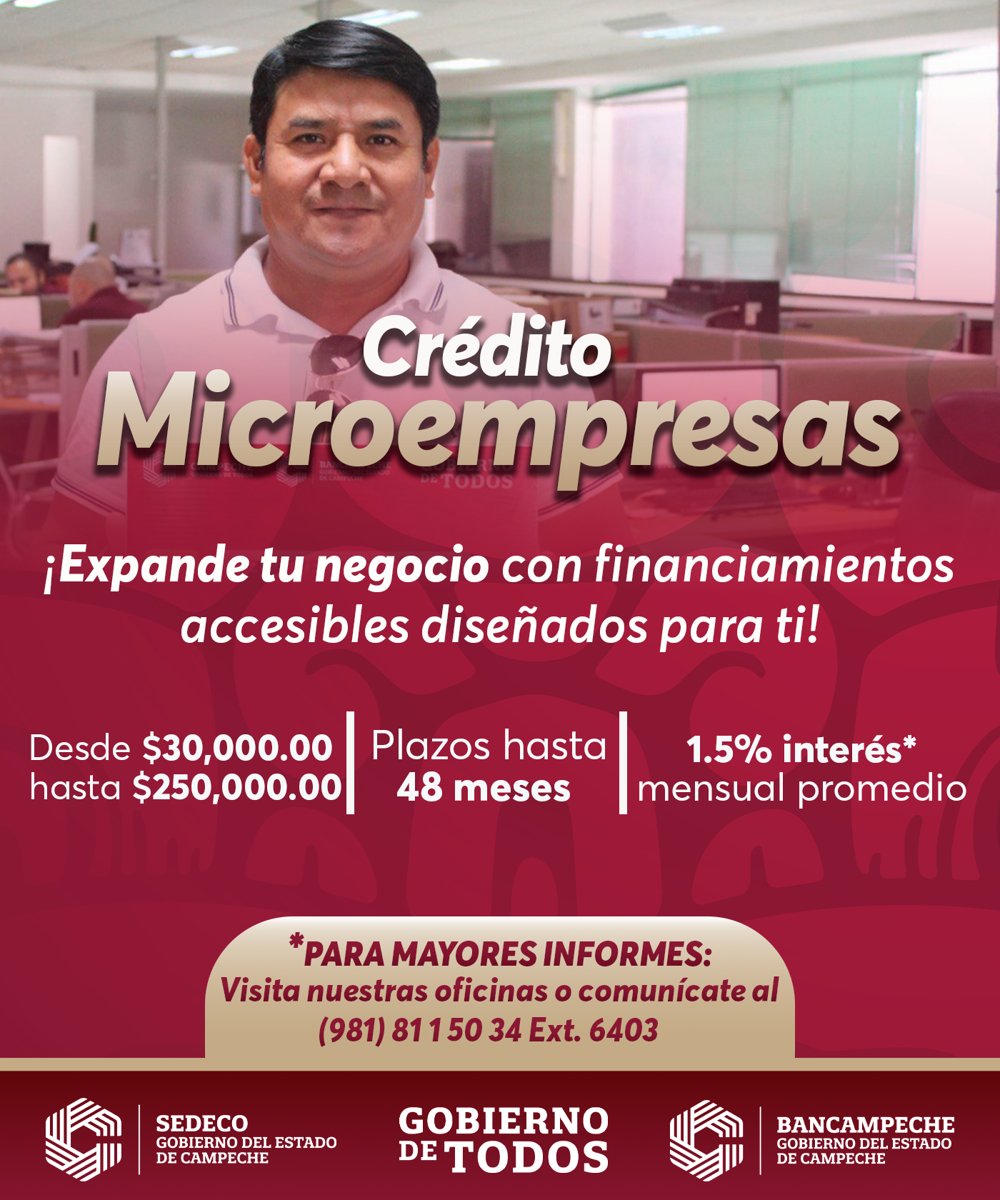 ACÉRCATE A BANCAMPECHE Y CONOCE EL CRÉDITO PARA MICROEMPRESAS