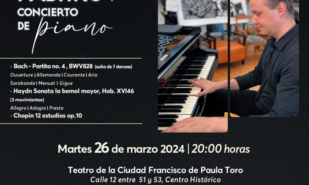 EL TALENTOSO PIANISTA, ALEXANDER PASHKOV, SE PRESENTARÁ EN EL TEATRO TORO