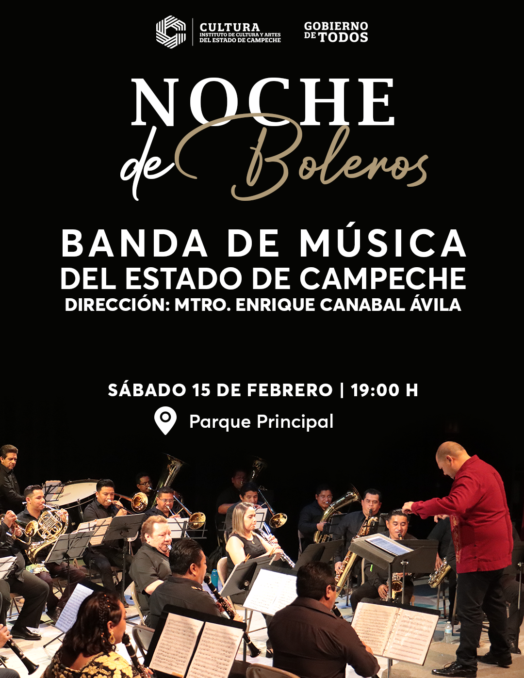 BANDA DE MÚSICA DEL ESTADO PRESENTA “NOCHE DE BOLEROS”