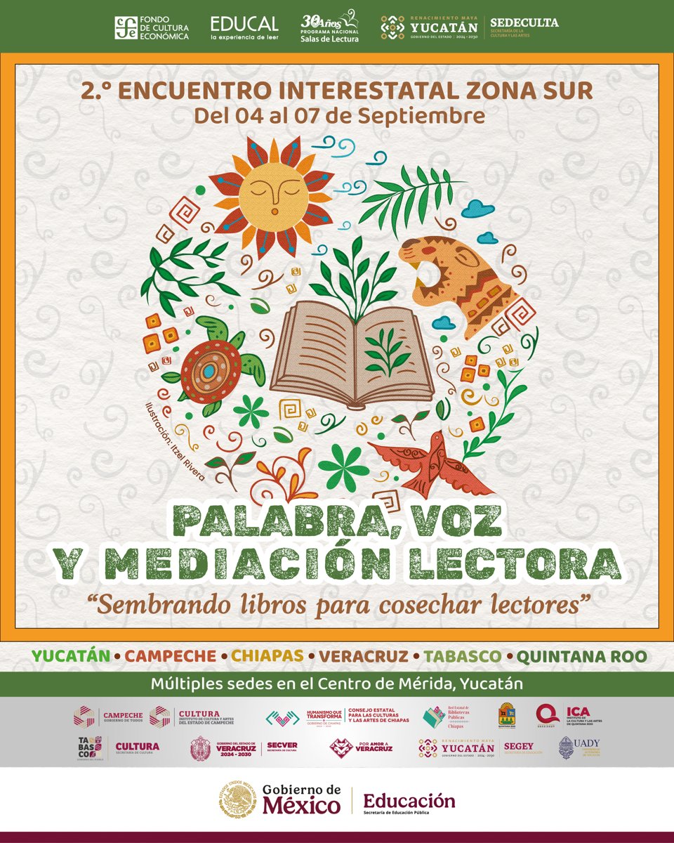 CAMPECHE PARTICIPARÁ CON 20 MEDIADORES EN EL 2º ENCUENTRO INTERESTATAL DE SALAS DE LECTURA "SEMBRANDO LIBROS PARA COSECHAR LECTORES"