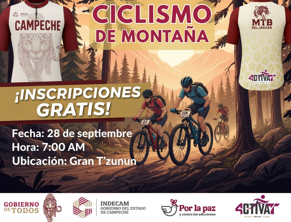 INVITAN A CARRERA RECREATIVA DE BICICLETA DE MONTAÑA EN GRAN T´ZUNUN