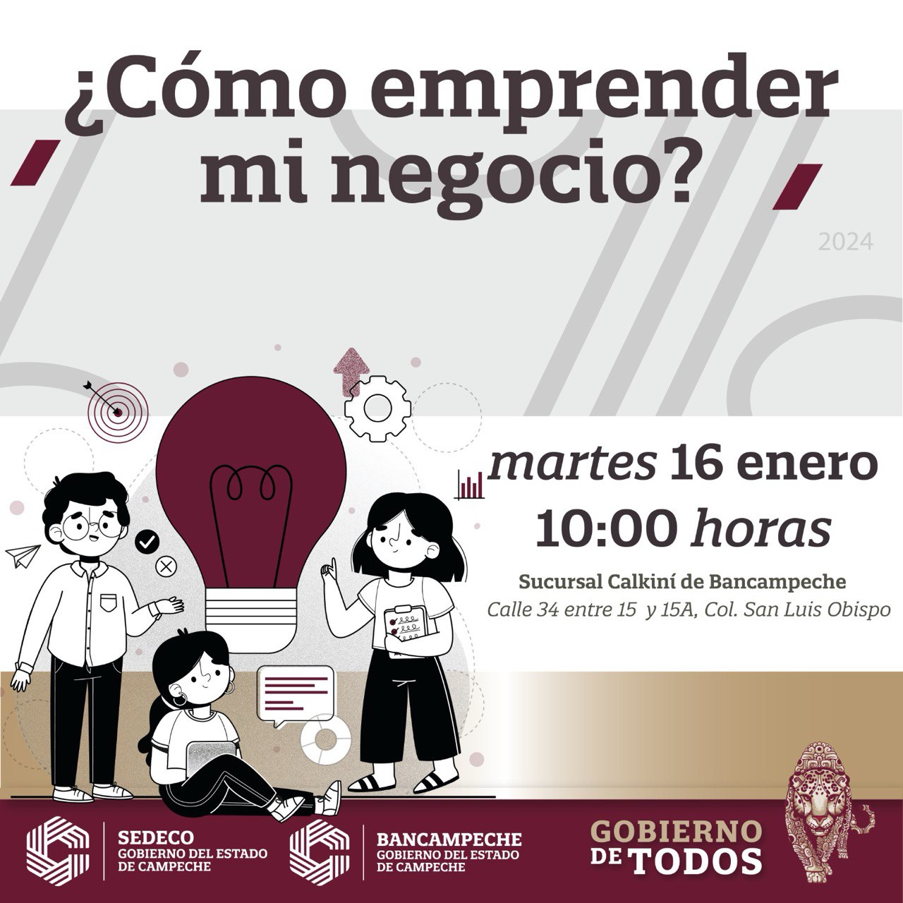 BANCAMPECHE IMPARTIRÁ EN CALKINÍ EL TALLER ¿CÓMO EMPRENDER MI NEGOCIO?