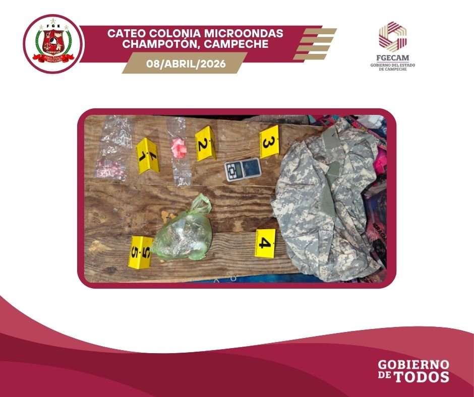 EJECUTA FGECAM DOS CATEOS POR NARCOMENUDEO EN CHAMPOTÓN