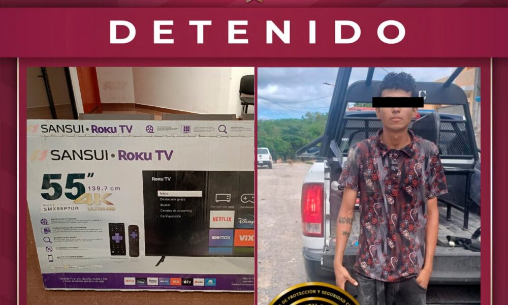 DETENIDO POR ROBAR TELEVISOR EN COLONIA LEOVIGILDO GÓMEZ
