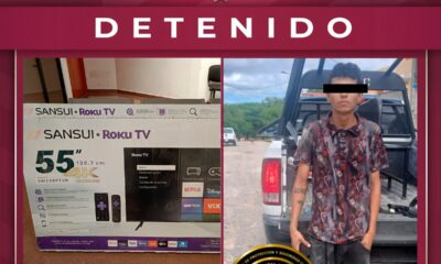 DETENIDO POR ROBAR TELEVISOR EN COLONIA LEOVIGILDO GÓMEZ