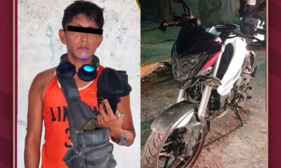 ASEGURA POLICÍA ESTATAL A SUJETO CON MOTOCICLETA DE PROCEDENCIA NO COMPROBADA