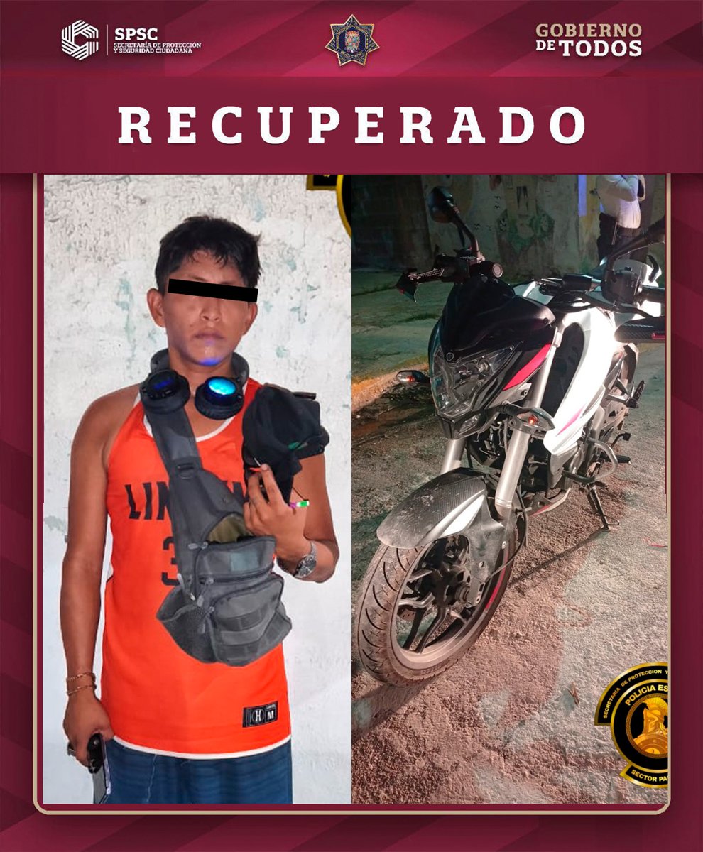 ASEGURA POLICÍA ESTATAL A SUJETO CON MOTOCICLETA DE PROCEDENCIA NO COMPROBADA