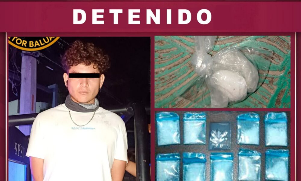 POLICÍA ESTATAL DETIENE A UN HOMBRE POR PRESUNTA POSESIÓN DE SUSTANCIA ILÍCITA EN CAMPECHE