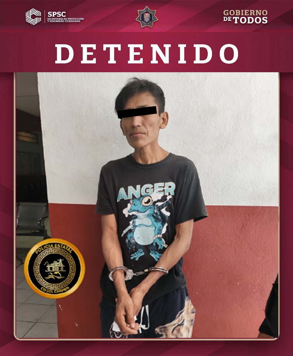 POLICÍA ESTATAL DETIENE A UN HOMBRE CON POSIBLE NARCÓTICO EN CIUDAD DEL CARMEN
