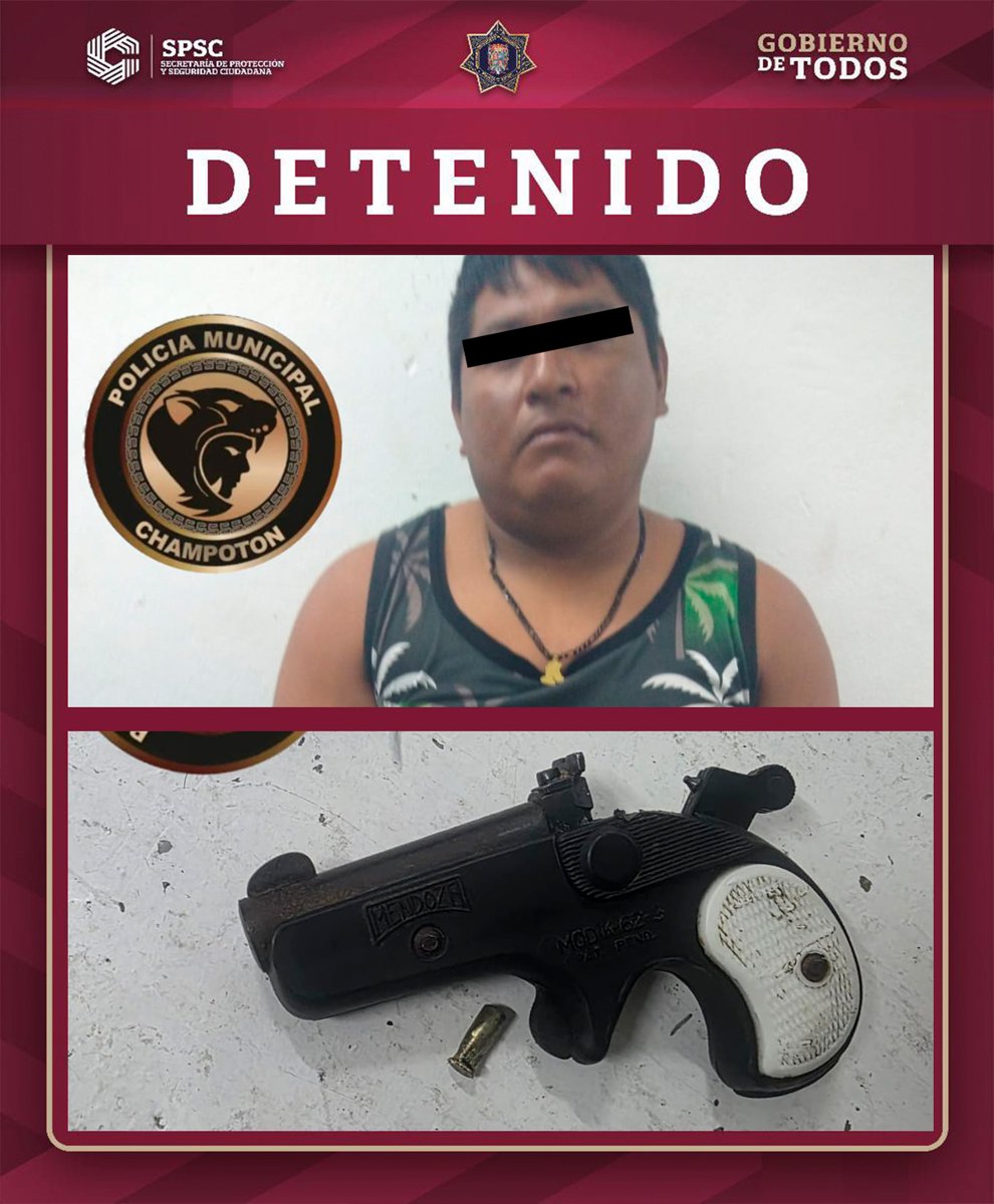 DETENIDO POR AMENAZAS EN CHAMPOTÓN