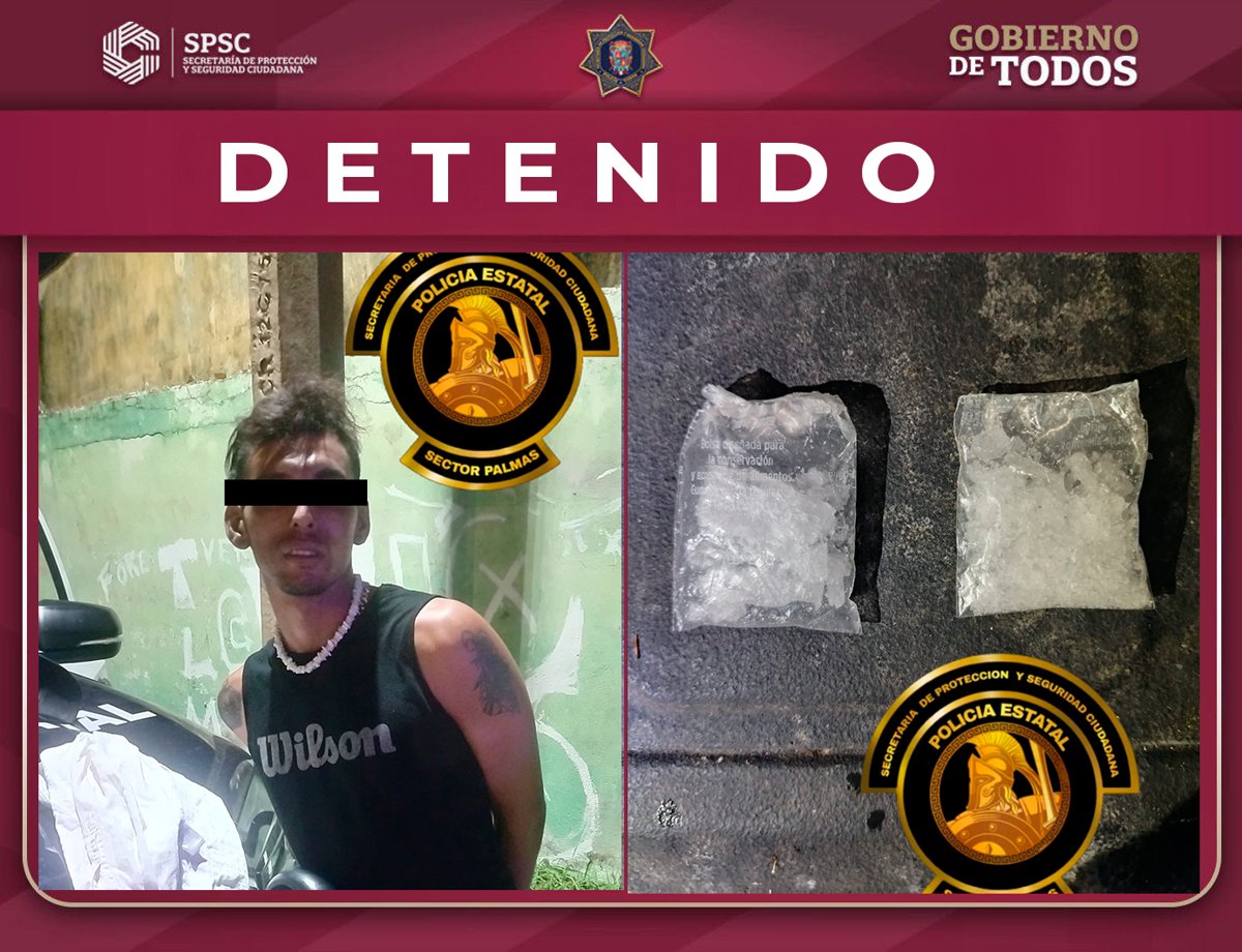 POLICÍA ACTUA Y ASEGURA A SUJETO POR PROBABLE DELITO CONTRA LA SALUD