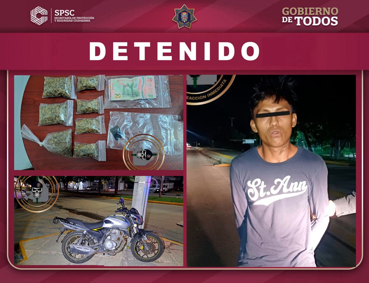 DETENIDO POR POSEER PRESUNTAS SUSTANCIAS ILEGALES
