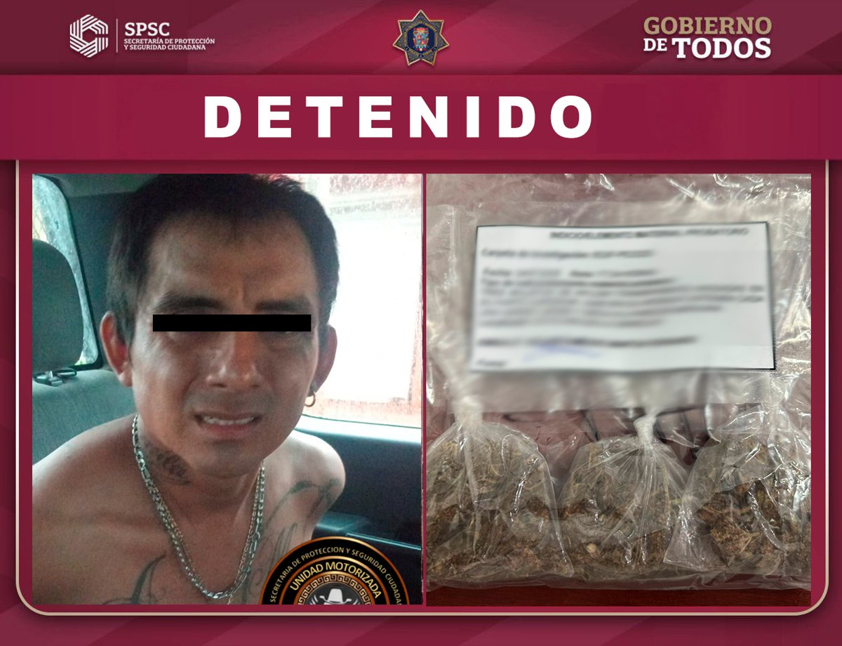 POLICÍAS ESTATALES ASEGURAN A UNA PERSONA POR PRESUNTA POSESIÓN DE SUSTANCIAS PROHIBIDAS