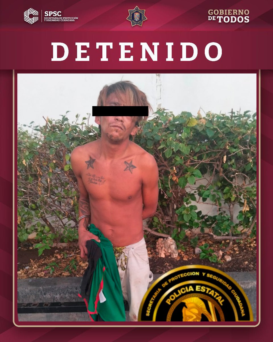 ASEGURA POLICÍA A MASCULINO EN LA COLONIA MINAS