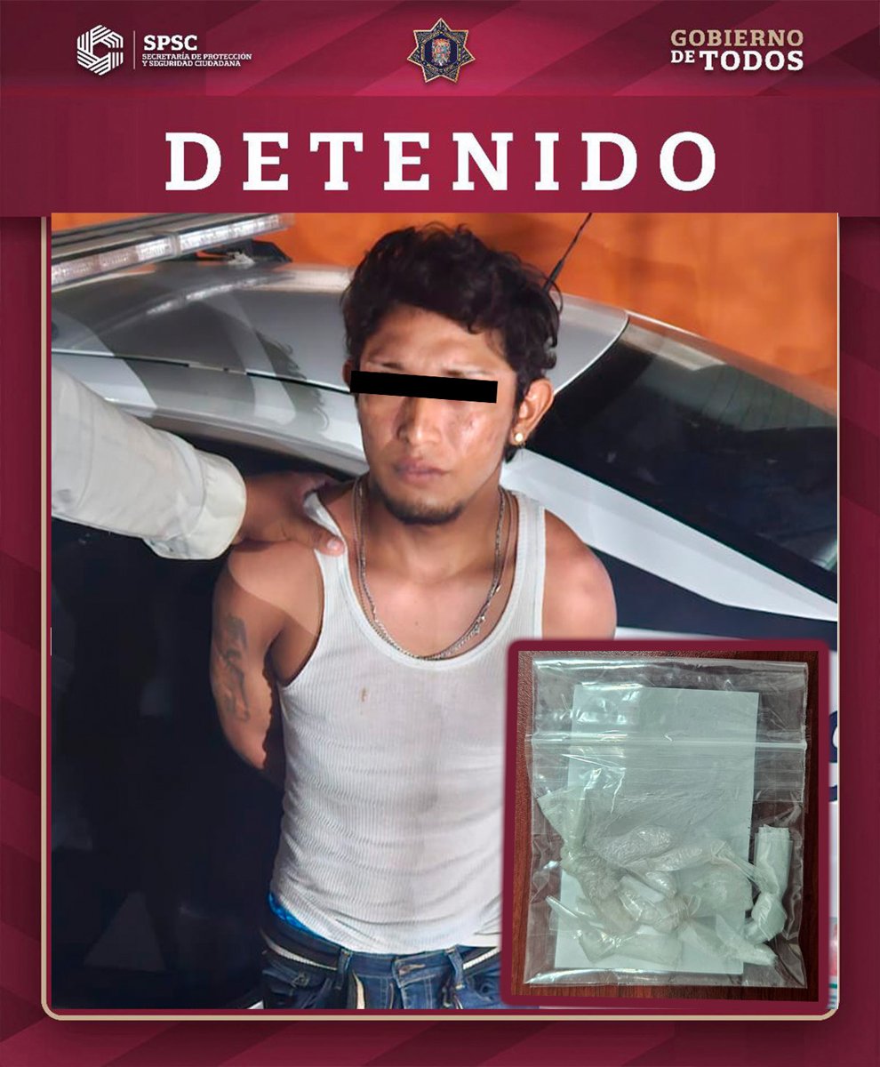 POLICÍA ESTATAL DETIENE A ÓSCAR “N” EN NOHAKAL POR PRESUNTO NARCOMENUDEO