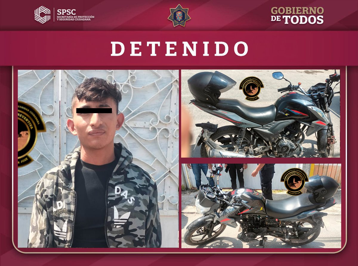 ASEGURA POLICÍA ESTATAL MOTOCICLETA CON REPORTE DE ROBO EN LA COLONIA SAMULA