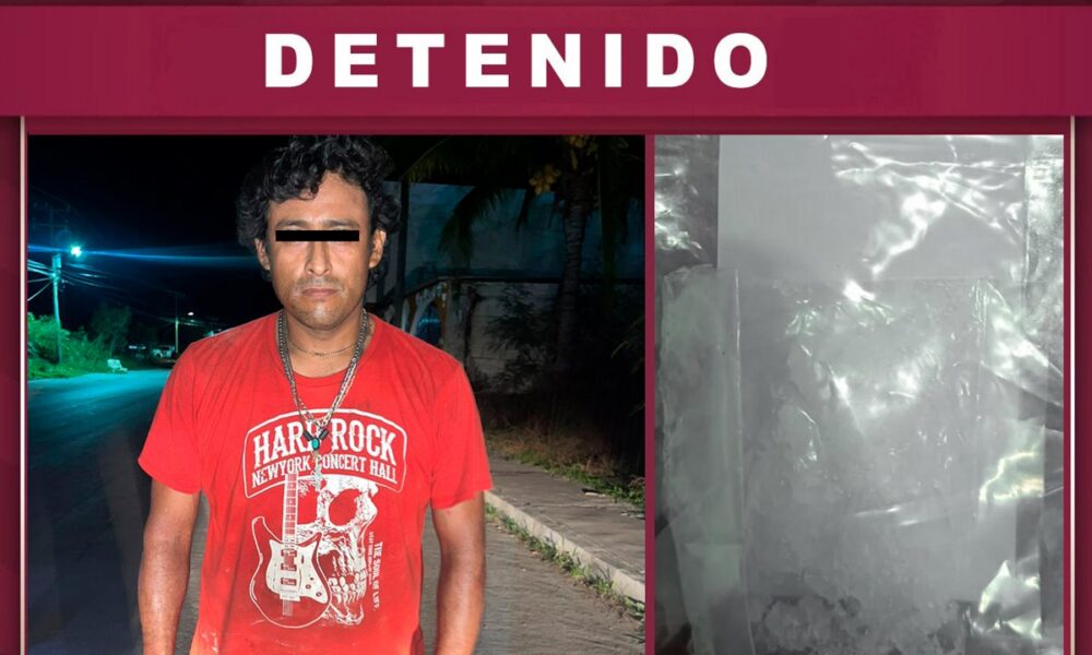 DETIENEN A PERSONA CON PRESUNTA SUSTANCIA ILÍCITA EN LA UNIDAD HABITACIONAL SIGLO XXI