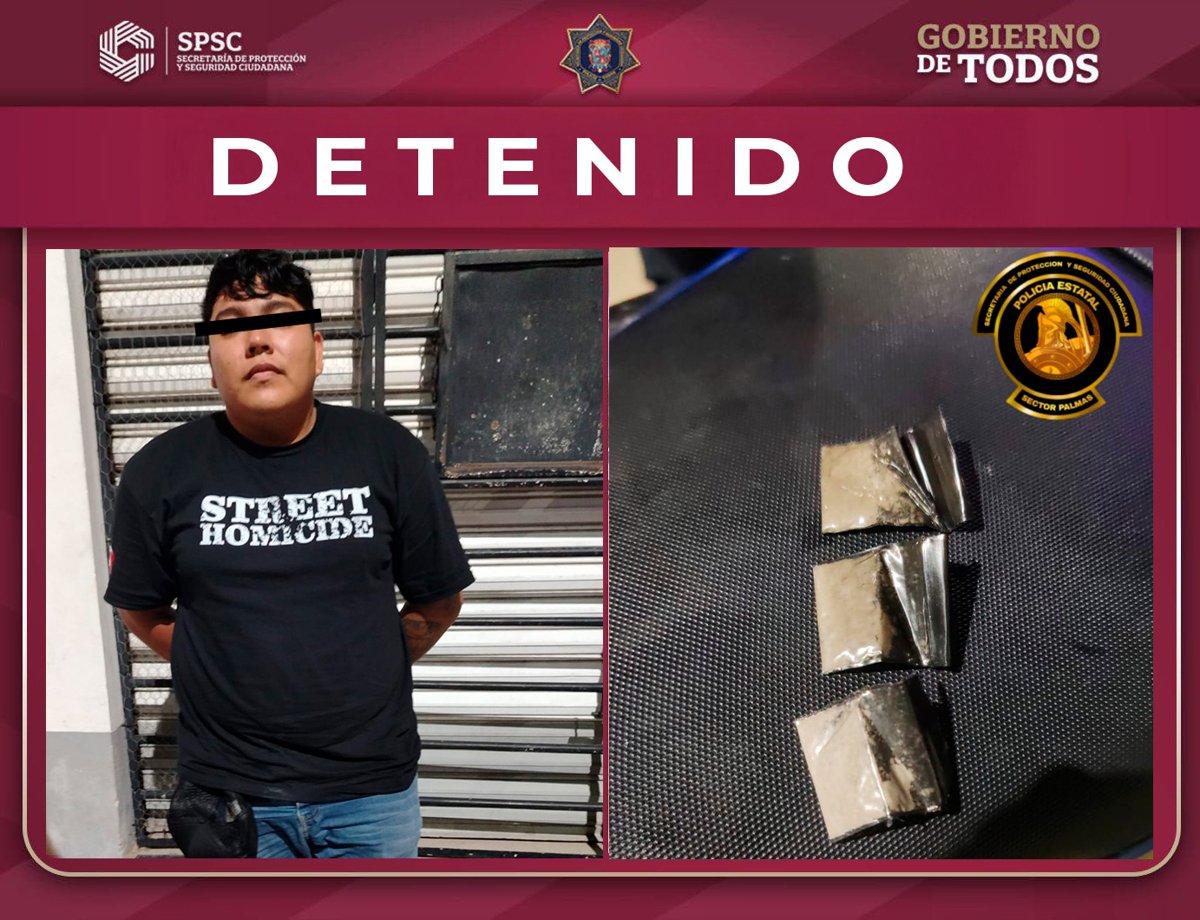 POLICÍA ASEGURA A SUJETO CON PRESUNTOS NARCÓTICOS