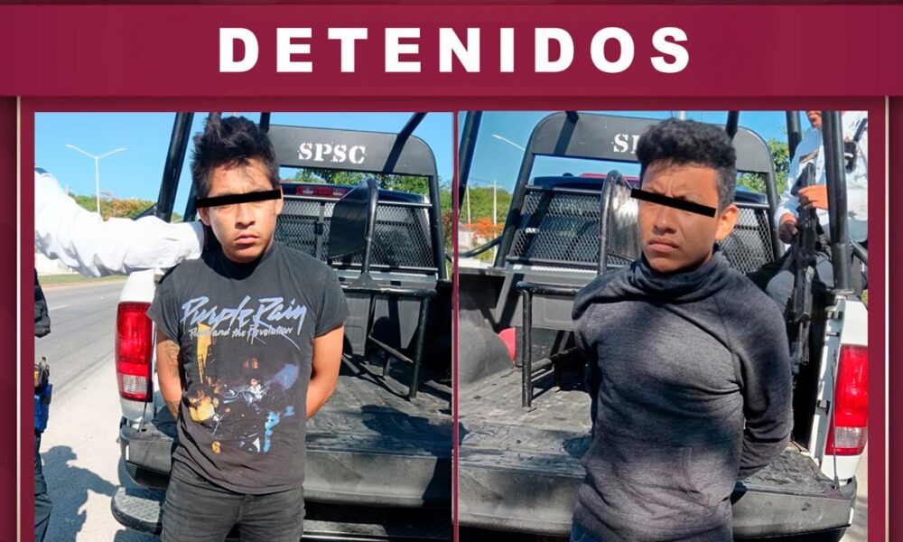 ELEMENTOS DE LA SPSC DETIENEN A DOS PERSONAS POR POSESIÓN DE PRESUNTA SUSTANCIA ILÍCITA