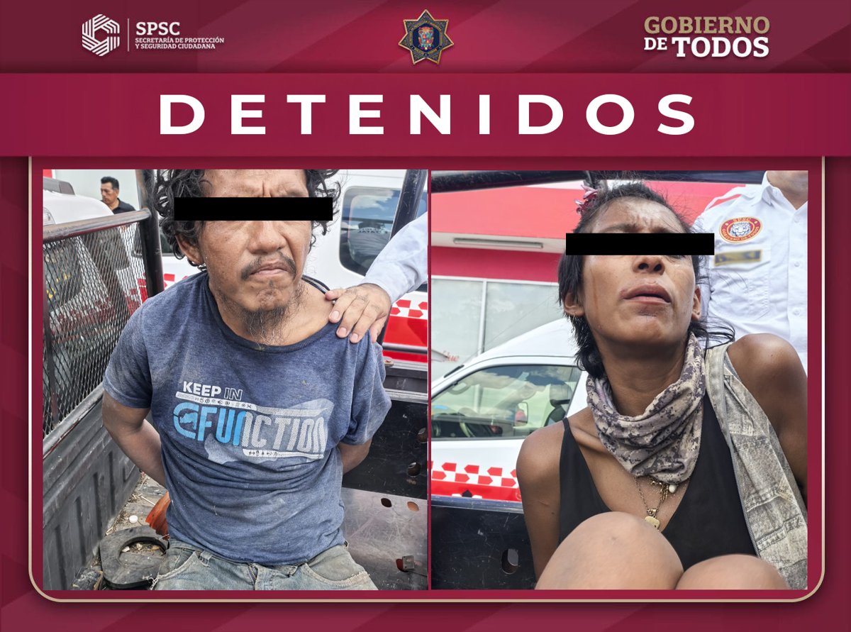 INTERVENCIÓN OPORTUNA PERMITE DETENCIÓN DE DOS PERSONAS