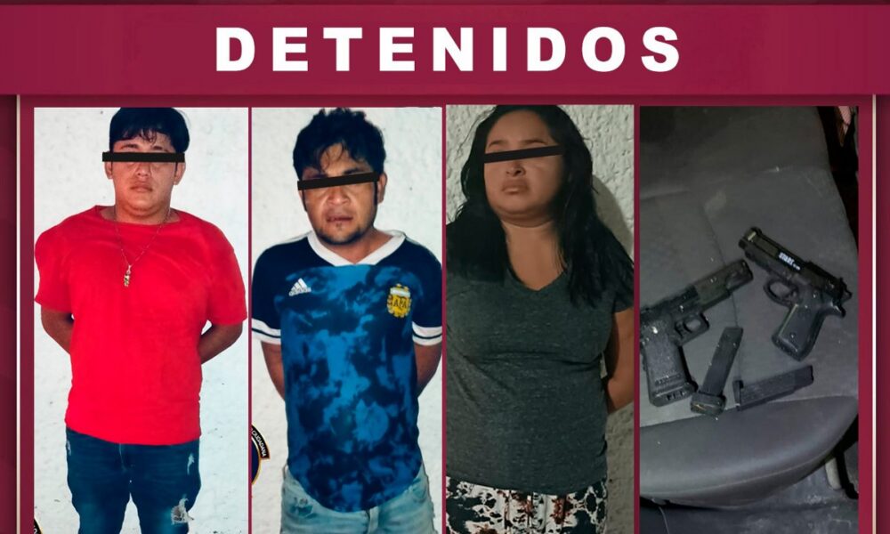 POLICÍA ESTATAL DETIENE A TRES PERSONAS POR AMENAZAS, DOCUMENTACIÓN FALSA Y PORTACIÓN DE ARTEFACTOS PROHIBIDOS